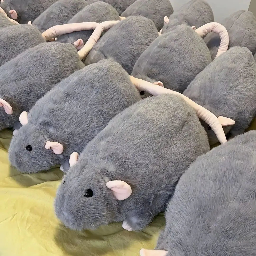 1Pcs Realistic Fancy Rat Plush Toy Stuffed Animal Doll Cute Funny Soft Pillow for Girls Birthday Gift 35/50/90cm Mouse Toy