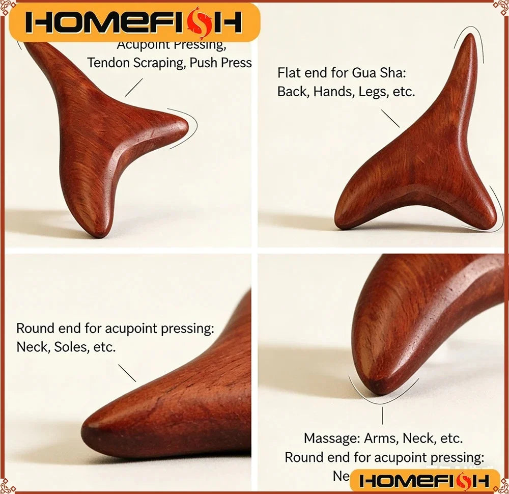 Trigger Point Gua Sha Tool,Professional Lymphatic Drainage Device,Wooden Massage Equipment,Suitable for Back,Legs,Hands and Face